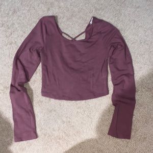 long sleeve open back shirt